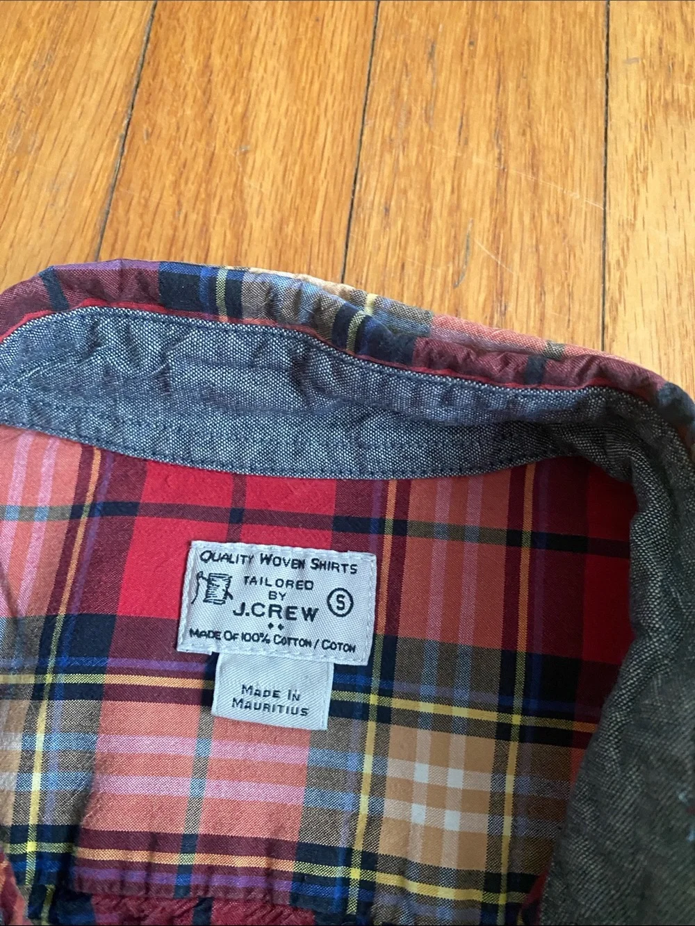 J. Crew Red Plaid Button-Down Shirt